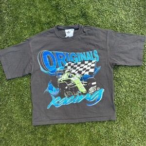 Adidas Originals Vintage Inspired NASCAR Indy Racecar Checkered Flag T-Shirt Med